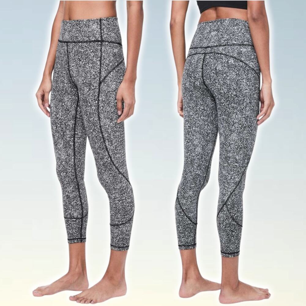LULULEMON In Movement Tight 25" Everlux Sz 4 Diffuse Starlight Black